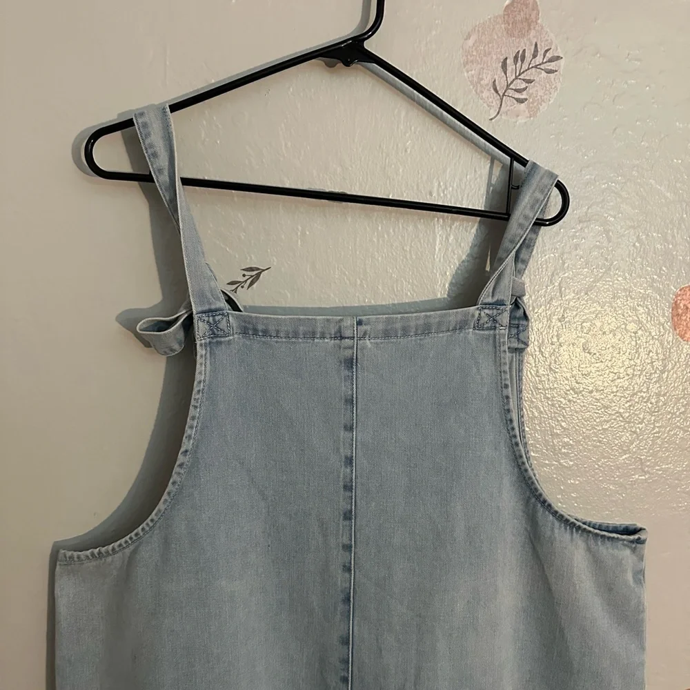Lucy & Yak Originals Light Wash Denim Overalls Size L/R (Organic Cotton) - Picture 8 of 13